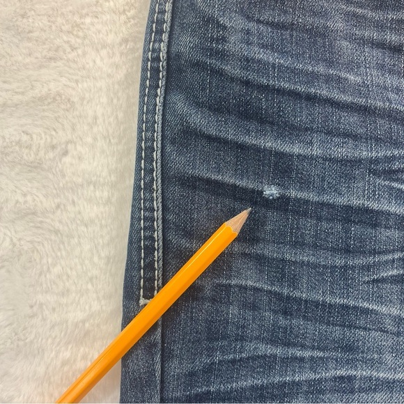 Ablanche Jeans Mens 36x32 Blue Denim Jeans Skater Y2K Style Embroidery Wings - Picture 16 of 16